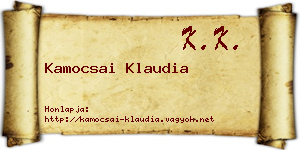 Kamocsai Klaudia névjegykártya