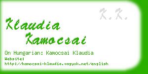 klaudia kamocsai business card